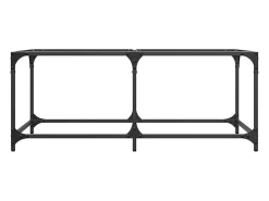 Mesa de centro | Mesa de apoio c/ topo em vidro 98.5x50x40 cm aço^ Mesa De Centro