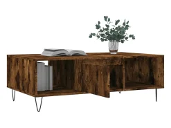 Mesa De Centro* Mesa de centro | Mesa de apoio 104x60x35cm derivados de madeira carvalho fumado Castanho