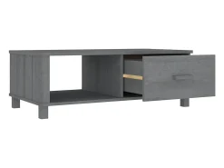 Clearance Mesa de centro | Mesa de apoio HAMAR 100x55x35 cm pinho maciço cinza-escuro Cinzento