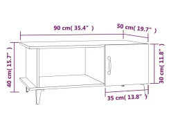 Mesa De Centro* Mesa de centro | Mesa de apoio 90x50x40 cm derivados de madeira carvalho Castanho