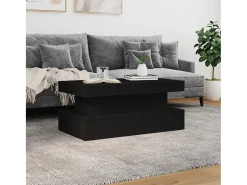 Mesa De Centro| Mesa de centro | Mesa de apoio com luzes LED 90x50x40 cm Preto