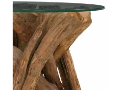 Mesa De Centro| Mesa de centro | Mesa de apoio em teca maciça 60 cm Castanho