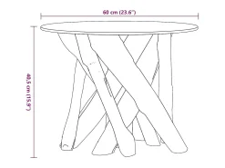 Mesa De Centro| Mesa de centro | Mesa de apoio em teca maciça 60 cm Castanho
