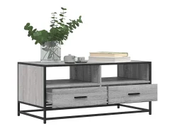 Sale Mesa de centro | Mesa de apoio 100x50x45cm derivados madeira/metal cinza sonoma Cinzento