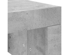 Mesa de centro | Mesa de apoio 102x50x36 madeira processada cinza cimento^ Mesa De Centro