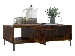 Mesa De Centro| Mesa de centro | Mesa de apoio derivados de madeira carvalho fumado Castanho