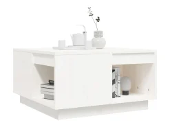 Sale Mesa de centro | Mesa de apoio 60x61x32.5 cm madeira de pinho maciça Branco