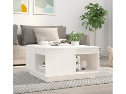Sale Mesa de centro | Mesa de apoio 60x61x32.5 cm madeira de pinho maciça Branco