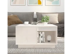 Sale Mesa de centro | Mesa de apoio 60x61x32.5 cm madeira de pinho maciça Branco