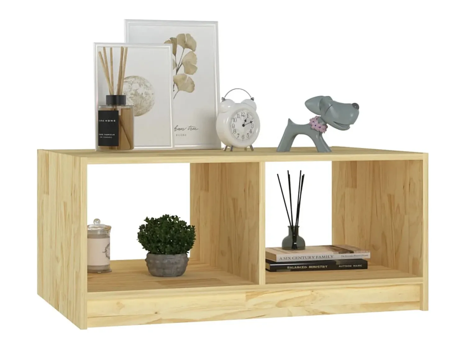 Mesa De Centro* Mesa de centro | Mesa de apoio | Mesa de café 75x50x33.5 cm madeira de pinho maciça Castanho