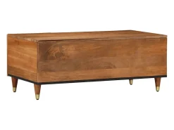 Mesa De Centro| Mesa de centro | Mesa de apoio | Mesa de café 100x54x40 cm madeira de mangueira maciça Castanho
