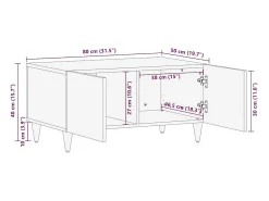 Mesa De Centro* Mesa de centro | Mesa de apoio | Mesa de café mel 80x50x40 cm Castanho