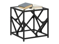 Mesa De Centro* Mesa de centro | Mesa de apoio c/ topo em vidro 40x40x41 cm aço Transparente