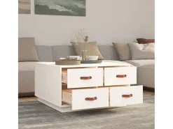 Mesa De Centro* Mesa de centro | Mesa de apoio 80x80x45 cm pinho maciço Branco