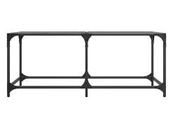 Mesa De Centro* Mesa de centro | Mesa de apoio com topo em vidro 98.5x50x40 cm aço Preto
