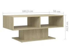 Mesa De Centro| Mesa de centro | Mesa de apoio derivados de madeira carvalho sonoma Castanho