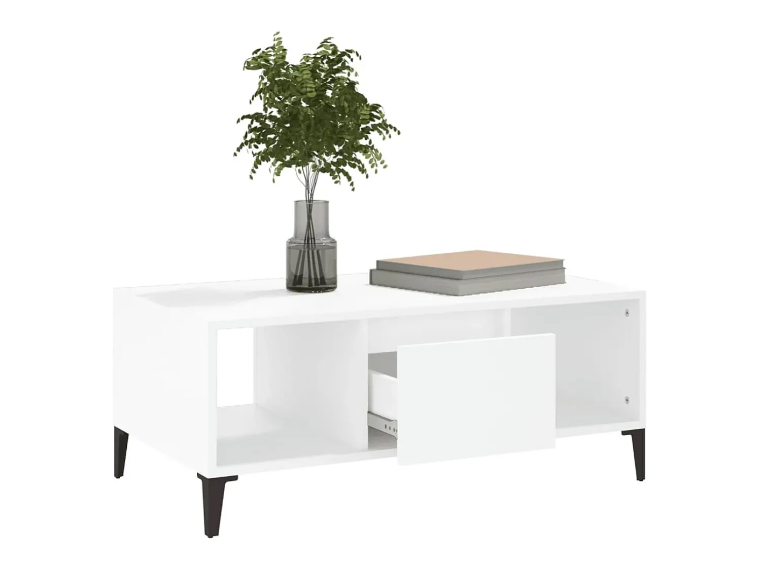 Mesa De Centro| Mesa de centro | Mesa de apoio 90x50x36.5 cm derivados de madeira Branco