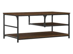 Best Mesa de centro | Mesa de apoio 90x49x40 cm derivados de madeira carvalho Castanho