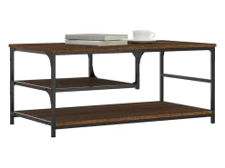 Best Mesa de centro | Mesa de apoio 90x49x40 cm derivados de madeira carvalho Castanho