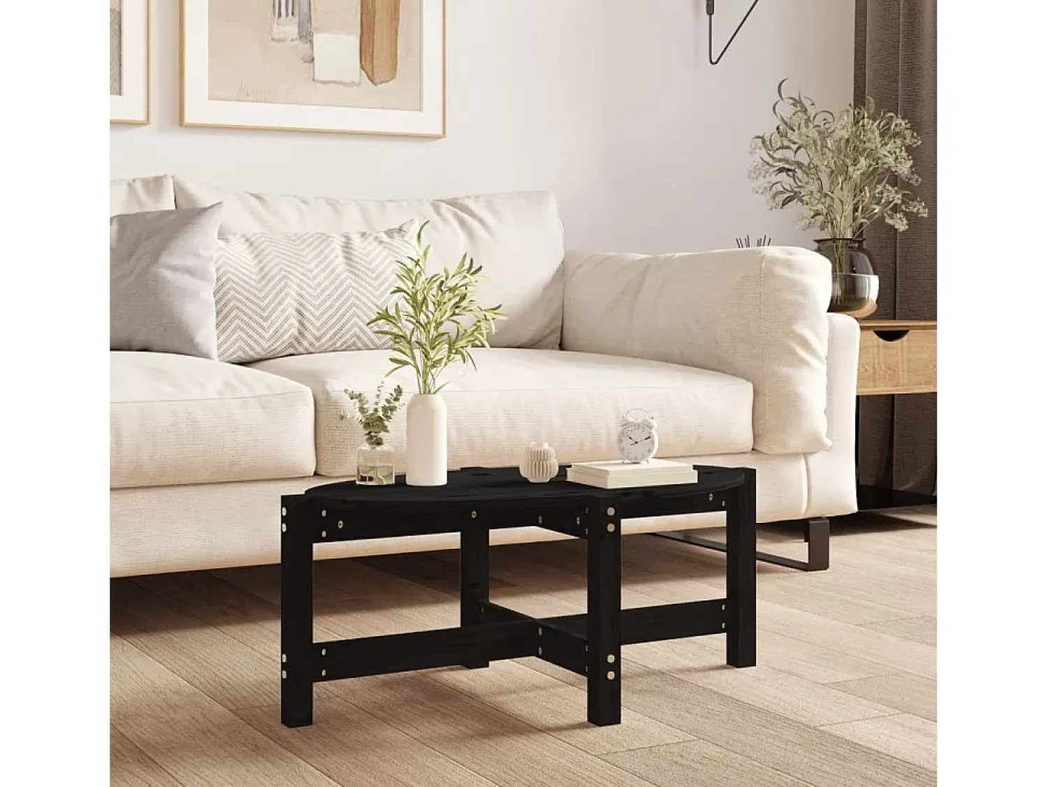 Mesa de centro | Mesa de apoio 87x48x35 cm madeira de pinho maciça^ Mesa De Centro