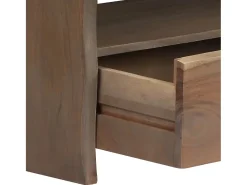 Discount Mesa de centro | Mesa de apoio | Mesa de café acácia maciça arestas vivas 90x50x40 cm Cinzento