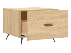 New Mesa de centro | Mesa de apoio 50x50x40 cm derivados de madeira carvalho sonoma Castanho