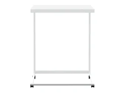 Mesa de centro | Mesa de apoio c/ rodas 55x35x70 cm derivados de madeira branca^ Mesa De Centro