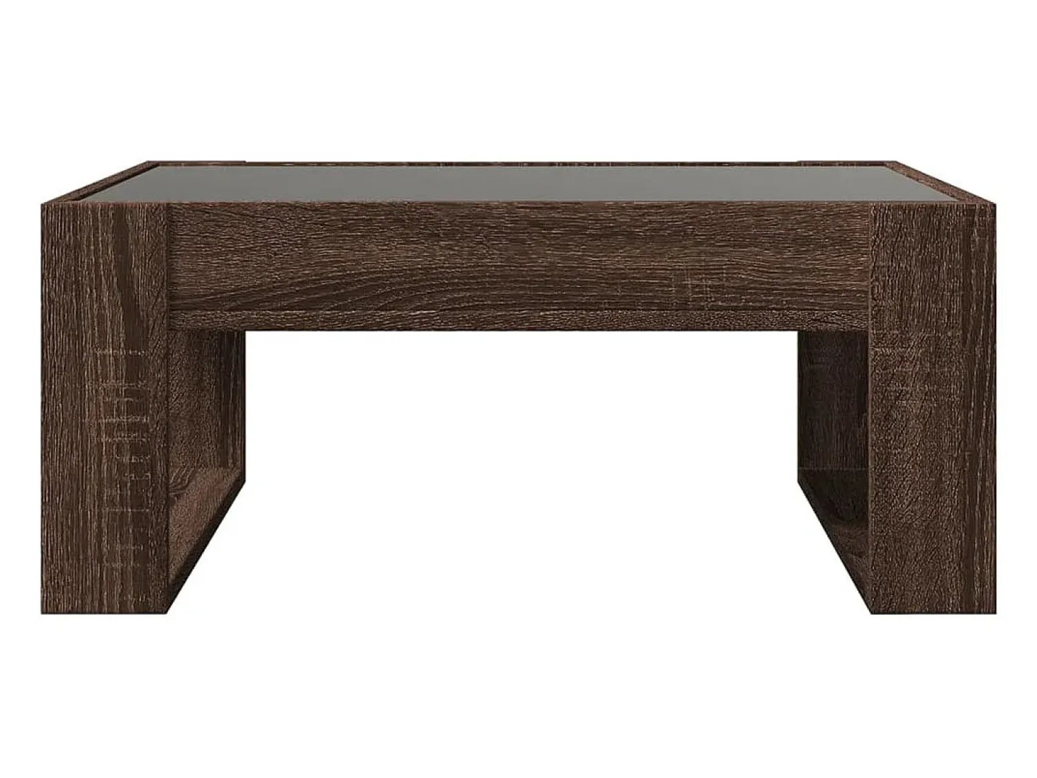 Mesa de centro | Mesa de apoio luzes LED Infinity 70x53x30 cm carvalho^ Mesa De Centro