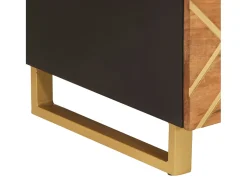 Mesa De Centro* Mesa de centro | Mesa de apoio 100x54x40 cm mangueira maciça e preto Castanho
