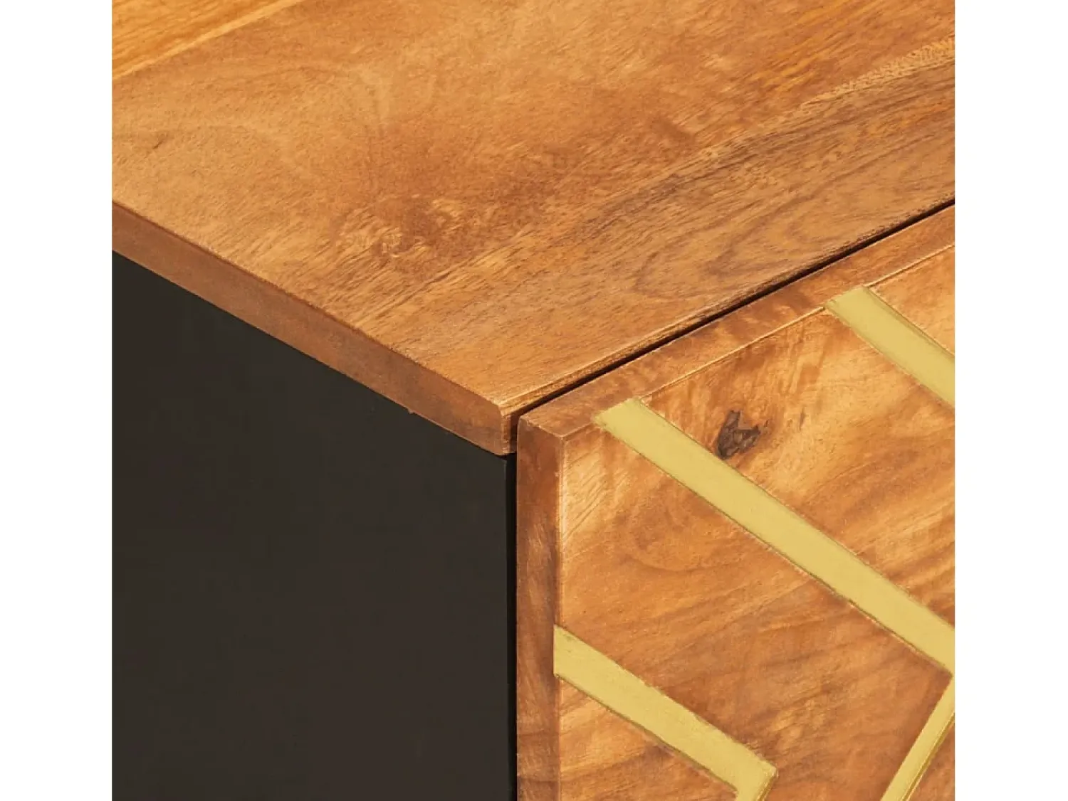 Mesa De Centro* Mesa de centro | Mesa de apoio 100x54x40 cm mangueira maciça e preto Castanho