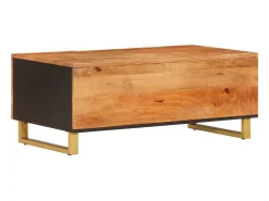 Mesa De Centro* Mesa de centro | Mesa de apoio 100x54x40 cm mangueira maciça e preto Castanho