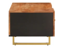 Mesa De Centro* Mesa de centro | Mesa de apoio 100x54x40 cm mangueira maciça e preto Castanho