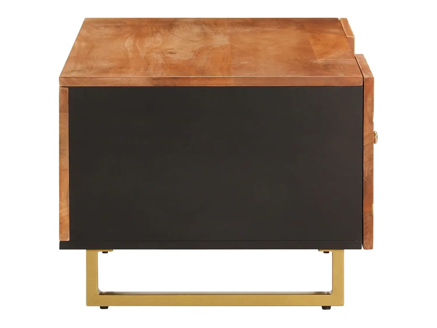 Mesa De Centro* Mesa de centro | Mesa de apoio 100x54x40 cm mangueira maciça e preto Castanho