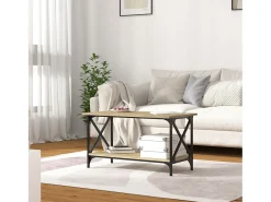 Mesa de centro | Mesa de apoio 80x45x45 cm deriv. madeira/ferro carvalho sonoma^ Mesa De Centro