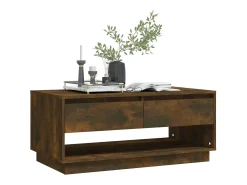 Mesa De Centro| Mesa de centro | Mesa de apoio 102.5x55x44 cm derivados madeira carvalho fumado Castanho