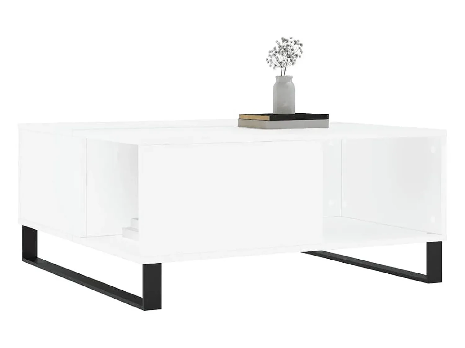 Mesa de centro | Mesa de apoio 80x80x36.5 cm derivados de madeira Branco
