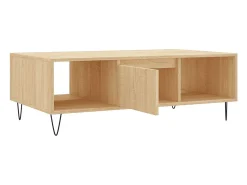 Mesa De Centro* Mesa de centro | Mesa de apoio 104x60x35cm derivados de madeira carvalho sonoma Castanho