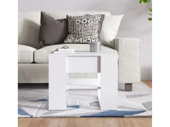 Mesa De Centro| Mesa de centro | Mesa de apoio 55.5x55x45 cm madeira processada Branco