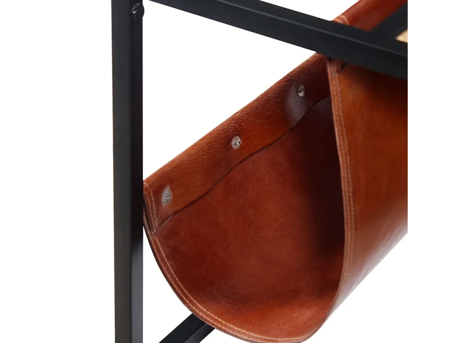 Outlet Mesa de centro | Mesa de apoio c/ suporte de revistas pele genuína 110x50x45 cm Multicor