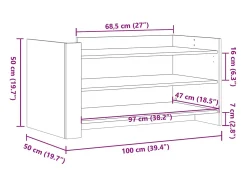 Mesa De Centro| Mesa de centro | Mesa de apoio 100x50x50cm derivados de madeira sonoma Cinzento