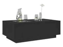 Mesa De Centro* Mesa de centro | Mesa de apoio luzes LED Infinity 116x69x40 cm Preto