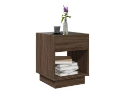 Mesa De Centro* Mesa de centro | Mesa de apoio luzes LED Infinity 40x40x50 cm carvalho Castanho
