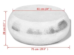 Mesa de centro | Mesa de apoio martelada em alumínio^ Mesa De Centro