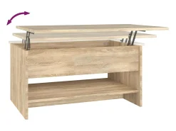 Mesa de centro | Mesa de apoio 80x50x40 cm derivados madeira carvalho sonoma^ Mesa De Centro