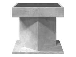 Mesa De Centro* Mesa de centro | Mesa de apoio c/ LEDs 50x50x45 cm madeira processada Cinzento