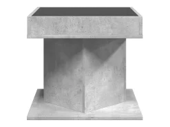 Mesa De Centro* Mesa de centro | Mesa de apoio c/ LEDs 50x50x45 cm madeira processada Cinzento