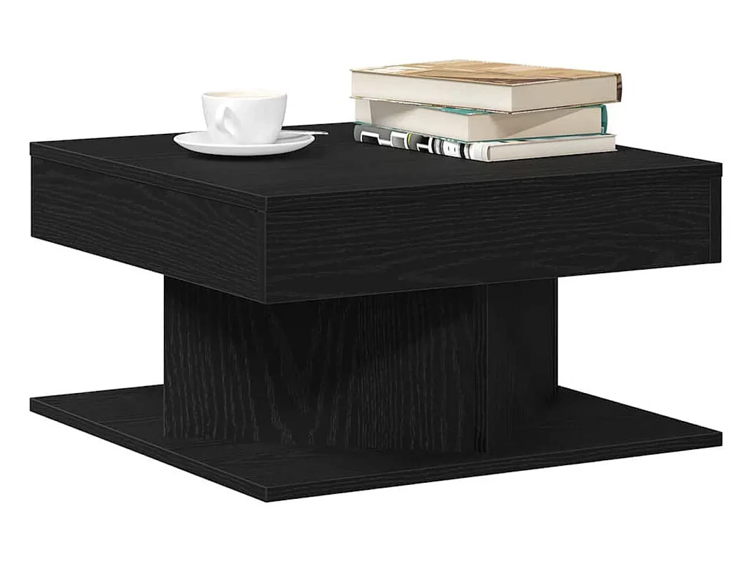 Mesa De Centro| Mesa de centro | Mesa de apoio Carvalho 57x57x30 cm Preto