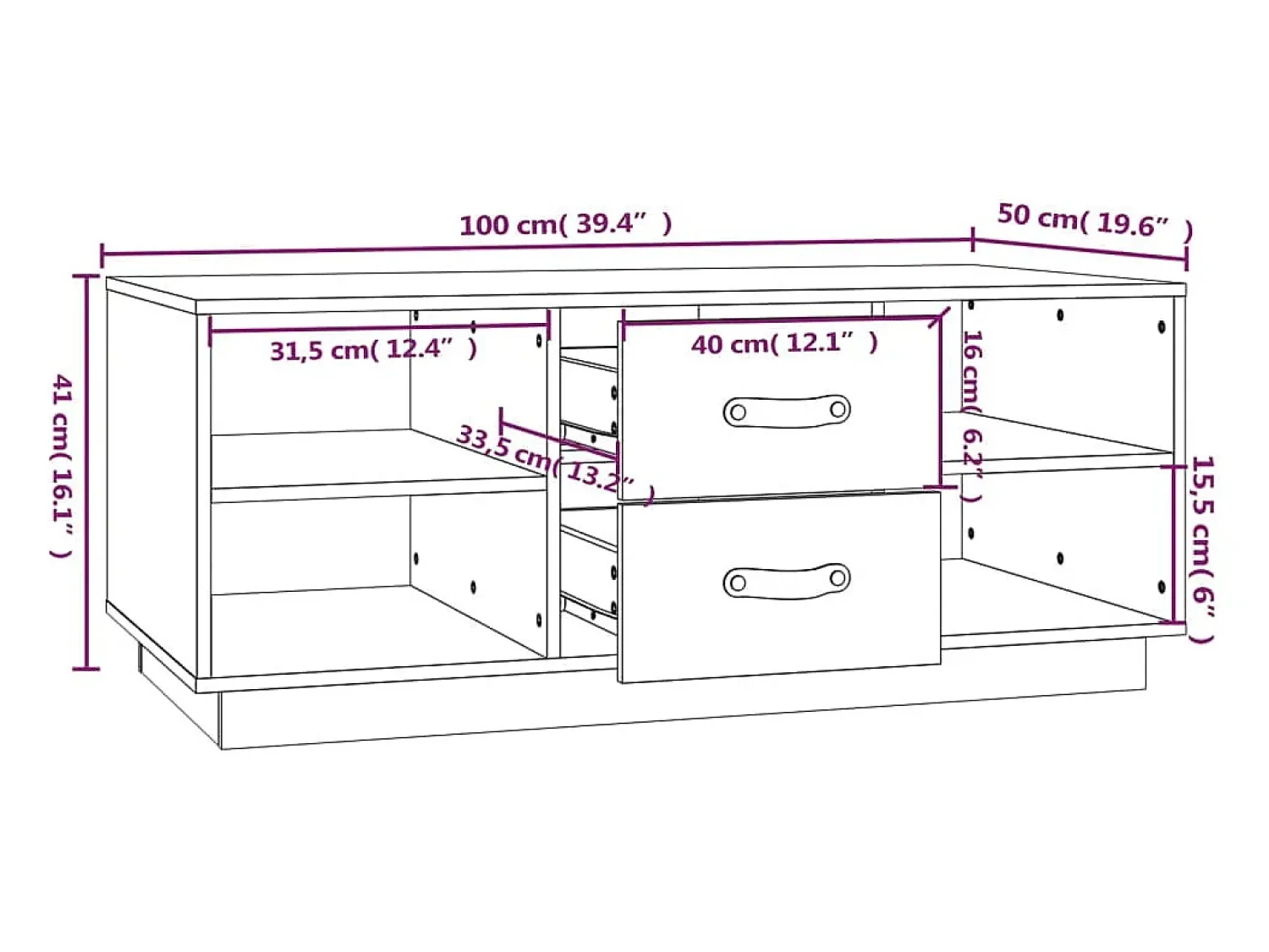 Clearance Mesa de centro | Mesa de apoio 100x50x41 cm pinho maciço Branco