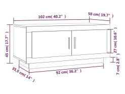 Mesa De Centro| Mesa de centro | Mesa de apoio 102x50x45 cm madeira processada cinza cimento Cinzento