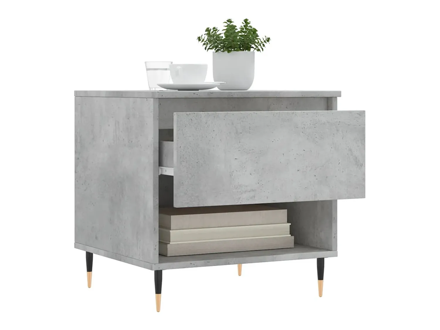 Mesa De Centro| Mesa de centro | Mesa de apoio | Mesa de café 50x46x50cm derivados de madeira -cimento Cinzento